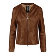 Slim-Fit Leren Jas - Meesterwerk in Damesmode BomBoogie , Brown , Dame...