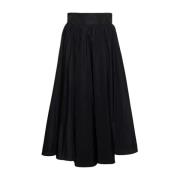 Midi Skirts Plain Units , Black , Dames