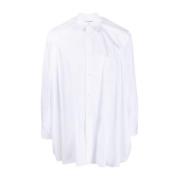 Witte Katoenen Overhemd met Zijsplitten Comme des Garçons , White , He...