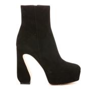 Zwarte Dames Pump Booties met Laterale Rits Sluiting Sergio Rossi , Bl...