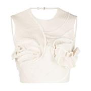 Off-White Halterneck Cropped Top Jacquemus , White , Dames