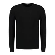 Black Cashmere Blend Sweater Fedeli , Black , Heren