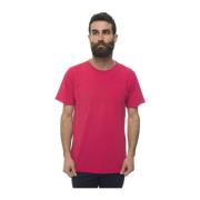 Stonewashed Katoenen T-shirt voor Heren Kiton , Pink , Heren