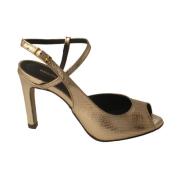 Metallic Goud High Heel Sandalen Bruno Premi , Yellow , Dames