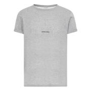 Grijze Logo Print Katoenen T-shirt Saint Laurent , Gray , Heren