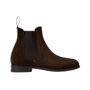 Donkerbruine Suède Chelsea Boots Scarosso , Brown , Dames