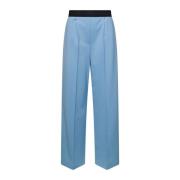 Wide Trousers Msgm , Blue , Dames