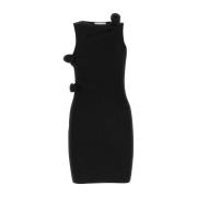 Zwarte stretch viscose mix mini -jurk Coperni , Black , Dames