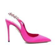 Roze kristalversierde satijnen pumps Aquazzura , Pink , Dames