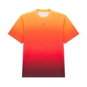 T-Shirt met Gradient Logo Borduursel Courrèges , Orange , Dames