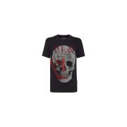 Zwart Platinum Cut T-Shirt met schedel en letters Philipp Plein , Blac...