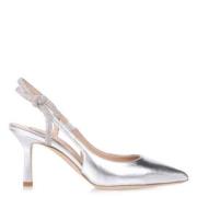 Zilveren Slingback Schoenen met Swarovski Detail Ninalilou , Gray , Da...