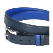 Gehamerd Leren Riem Hogan , Blue , Heren