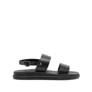 Timon Platte Zwarte Sandalen voor Mannen Ancient Greek Sandals , Black...