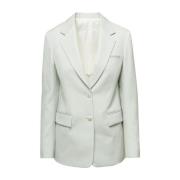 Groene Wol Monobrested Blazer Lanvin , Green , Dames