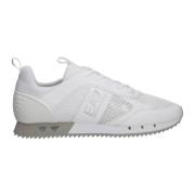 Gestreepte Vetersneakers Emporio Armani EA7 , White , Heren