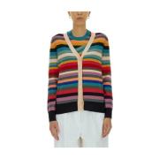 Signature Stripe Cardigan PS By Paul Smith , Red , Dames