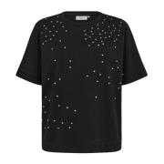 Grijze Melange T-shirt met Similisten Copenhagen Muse , Black , Dames