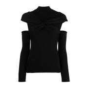 Zwarte Gebreide Coltrui met Uitgesneden Details Coperni , Black , Dame...