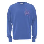 Blauwe Wollen Trui met JWA Logo JW Anderson , Blue , Heren