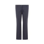 Blauwe Linnen Blend Chino Broek Lardini , Blue , Dames