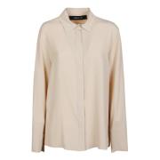 0706 Burro Lange Mouwen Shirt Federica Tosi , Beige , Dames