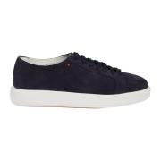 Blauwe Damps Low Top Sneakers Santoni , Blue , Heren