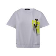 Stijlvolle T-shirt met elastische onderkant Herno , White , Dames