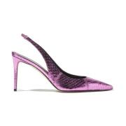 Fuchsia Elaphe Slingback Pumps Scarosso , Pink , Dames