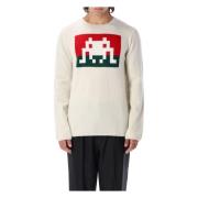 Space Invader Crewneck Sweater Comme des Garçons , White , Heren