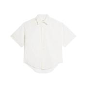 Klieke Box Fit Katoenen Overhemd Ami Paris , White , Dames