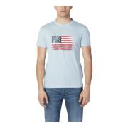 Heren Lichtblauw Print T-shirt U.s. Polo Assn. , Blue , Heren