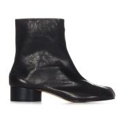 Zwarte Leren Laarzen met Tabi Split-Teen Vorm Maison Margiela , Black ...