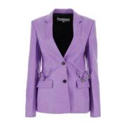 Stijlvolle Lichtpaarse Jacquard Blazer JW Anderson , Purple , Dames