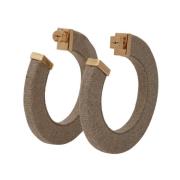 La Creole Line Hoop Oorbellen Jacquemus , Beige , Dames