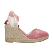 Colin Suede Sleehak Sandalen Espadrilles , Red , Dames