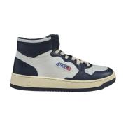 Contrast Blauwe Mid Sneaker - Tijdloos Ontwerp Autry , White , Heren