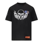 Logo Print Crewneck T-Shirt Heron Preston , Black , Heren