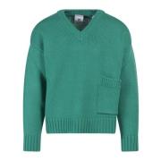 V-neck Knitwear PT Torino , Green , Heren