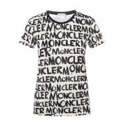 Gestreept T-shirt Moncler , Beige , Dames