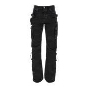 Zwarte Denim Cargo Jeans Off White , Black , Heren