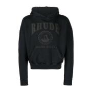 Zwarte Sweater met Logo Print Rhude , Black , Heren