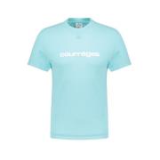 Klassiek Wit T-Shirt voor Heren Courrèges , Blue , Heren