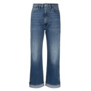 Wide Trousers 3X1 , Blue , Dames