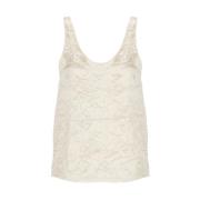 Beige Mouwloze Top met Gekreukt Effect Lanvin , Beige , Dames