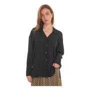 Comfortabele Crêpe Blouse Pennyblack , Black , Dames