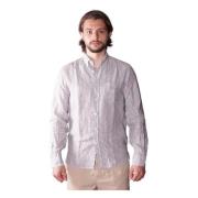 Heritage Lino Righhe -shirt Xacus , White , Heren