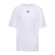 Logo-geborduurd katoenen T-shirt Marine Serre , White , Heren