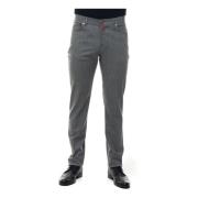 Luxe Flanel Slim-Fit Broek Kiton , Gray , Heren