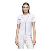 Dameskatoenen T-shirt met strass-accessoire Gaëlle Paris , White , Dam...